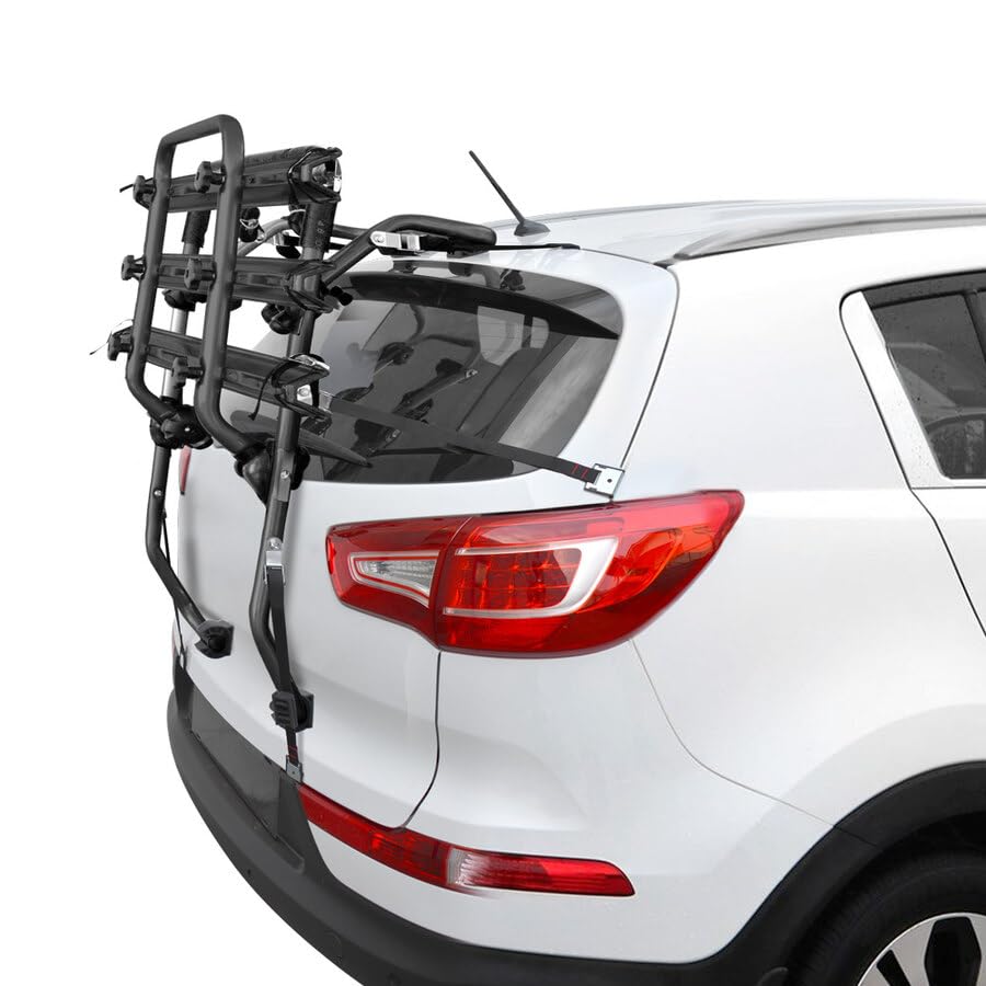 BBROS Portabici Auto 3 Biciclette | Facile da Usare, Sicuro e Compatto | Carico 45kg | Universale