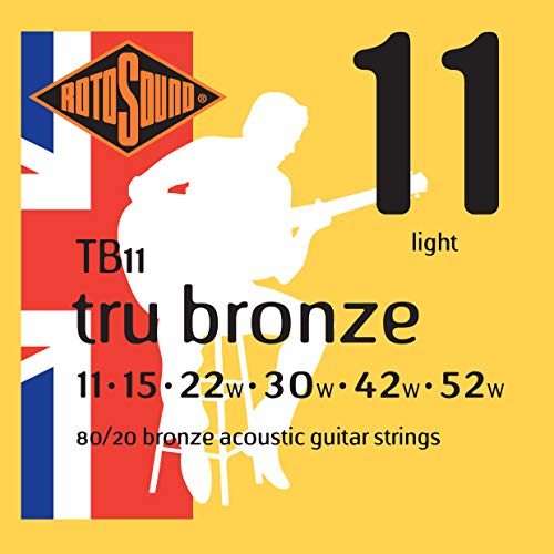 Rotosound Tru Bronze Jeu de cordes pour guitare folk 80/20 Bronze Tirant light (11 15 22 30 42 52) (Import Royaume Uni) - Les Beatles, Paul McCartney, John Lennon, RIngo Starr, George Harrison Rotosound Tru Bronze Jeu de cordes pour guitare folk 80/20 Bronze Tirant light (11 15 22 30 42 52) (Import Royaume Uni)