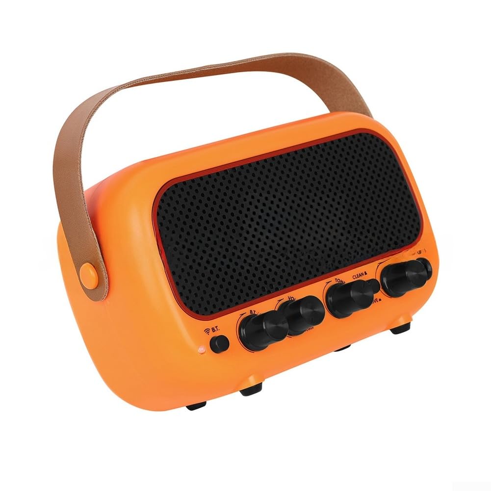 Tragbarer Lautsprecher, 5 W, Dual-Treiber, kabellos, Audio für Gitarre, Reisen, Camping, Outdoor, kompakte Größe (weiß)