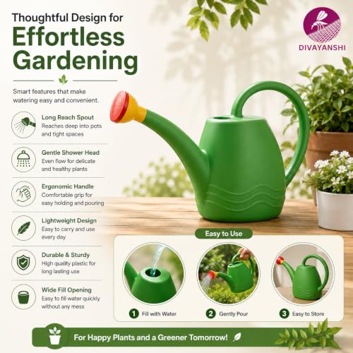 Image of Divayanshi Premium 2L /5L Watering Can for Plants - Long Spout, Leak-Proof Design | Garden Water Can for Indoor & Outdoor Plants, Flower Watering Pot, Gardening Sprayer & Water Dispenser (2l)