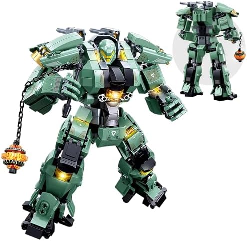 HIGH GODO Wheel Hammer Mech Robot Transforming Building Blocks Set for Adults, City Warrior Justice Hero Soldier Mech Model Building Kit, Cool Creative Robots Toys Gift for Teens, 542 Pieces