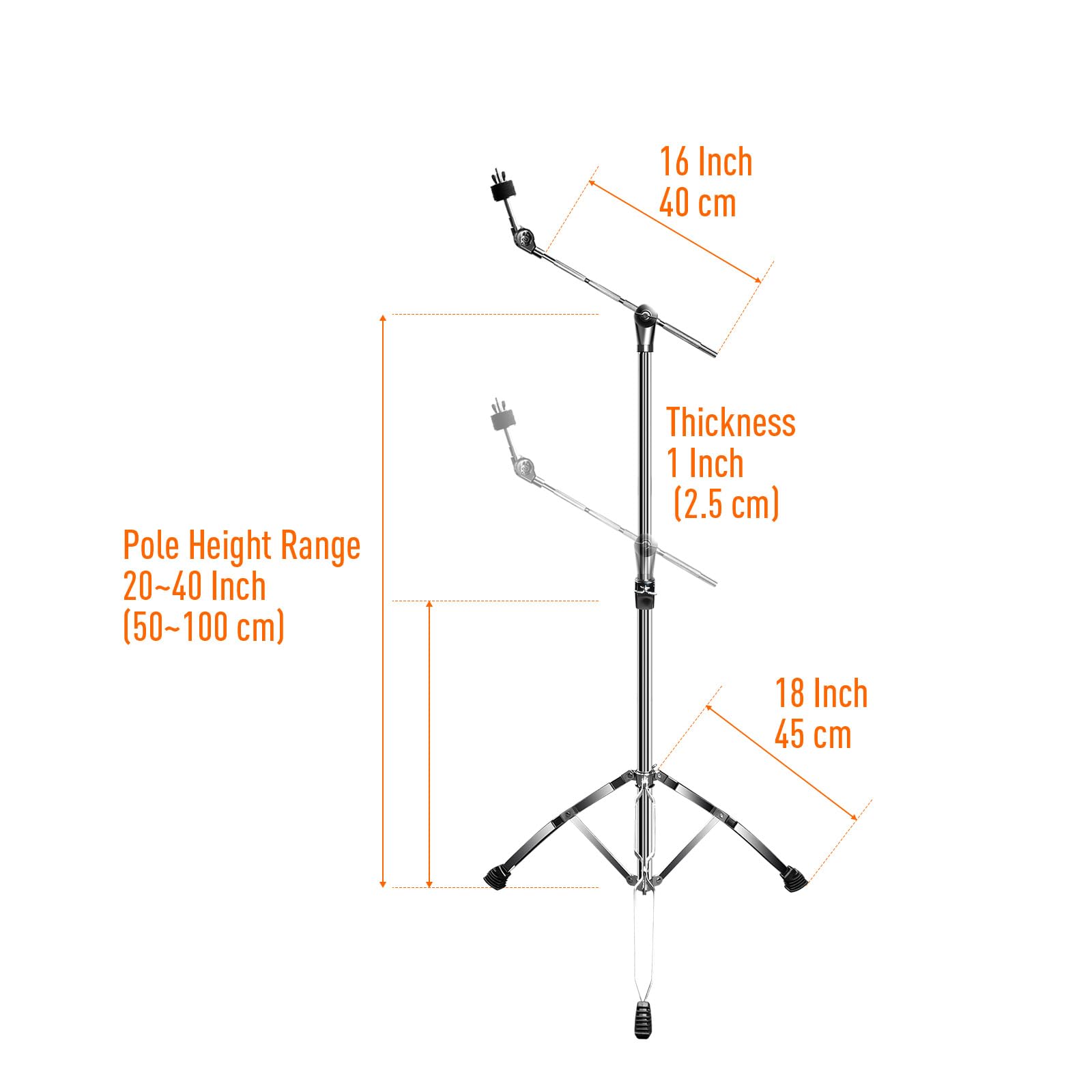 SONICAKE Supporto a giraffa per piatti regolabile in altezza da 80 a 145 cm braccio retrattile doppio rinforzo e stabile