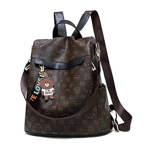 AlwaySky Zaino per donna Antifurto Impermeabile Zaino casual Bear Stampa Design Daypack Borsa a tracolla per Lady Girls, Nero