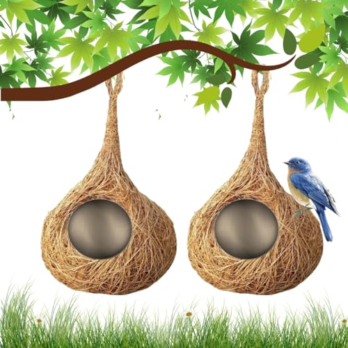 Image of Bird Feeder Water & Food Tray with Nest | Hanging Balcony Bird Feeder for Home Garden | Attracts Sparrows, Parrots, and More - Ideal for Outdoor Use (Bird Nest)
