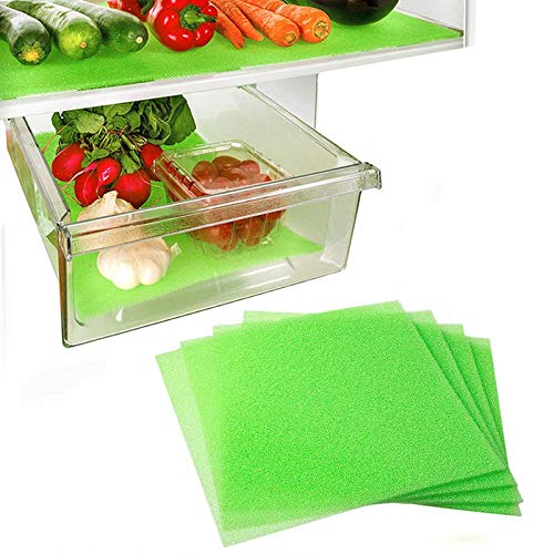 10 Tappetini In Spugna Per Cassetto Frigo, Assorbiumidità E Prolunga Freschezza Per Frutta E Verdura, Tagliabili E Riutilizzabili