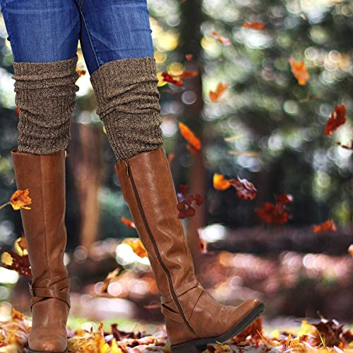 Teehee Extra Long Thigh High Length Cable Knit Leg Warmers 3Pairs For Women With Gift Box (Marled Color) #TOP3