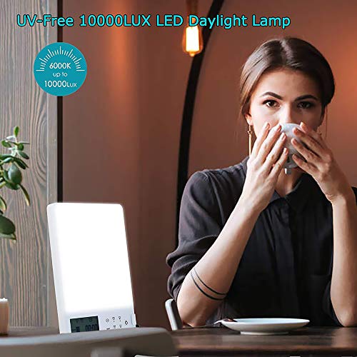Image of 23W LEDs Daylight Light with Timer Function Dimmable 10000lm Bright Lamp 6000k White & Blue Light for Winter Home Office