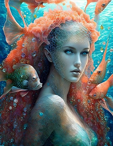 Toile fille aquatique poisson 58x90cm pour libérer votre imaginaire