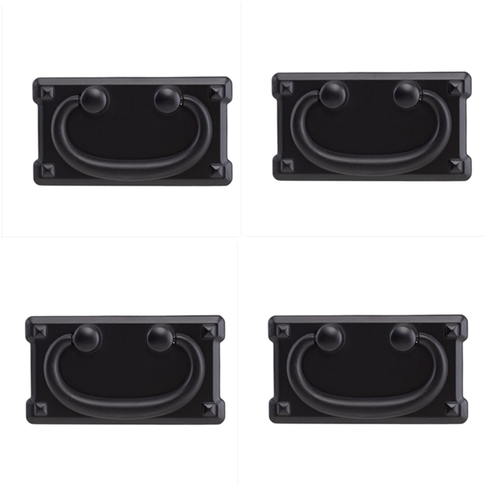 Cidegoo Bright Black 10Pcs Vintage Antique Bronze Drawer Ring Pull Handles Zinc Alloy Cabinet Door