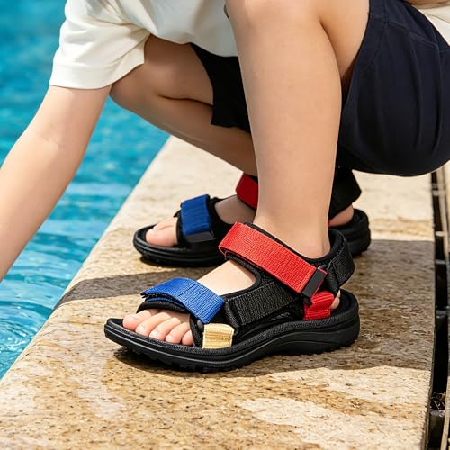 Image of vibdiv Boys Girls Sandals Open-Toe Summer Outdoor Unisex Child Sport Sandals Athletic Lightweight(Toddler /Little Kid /Big Kid)