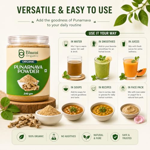 Image of Ayurveda Punarnava Powder 340 gm | Boerhavia Diffusa, Kidney Rejuvenation, Herbal Supplement