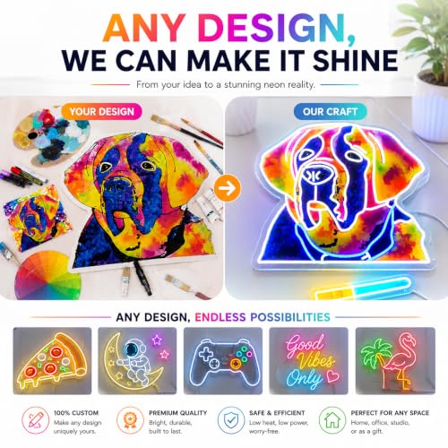 Image of Custom UV Printed LED Neon Sign for Bar, Cafe & Nail Salon - Personalized Business Logo Sign for Pub, Beauty Studio & Storefront Eye-Catching Store Signage & Wall Decor (Business)