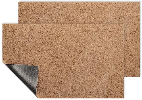 AAZZKANG Set of 2 Door Mat Outdoor Indoor Multi-Purpose Blank Doormat Non Slip Front Door Mats Ultra Absorb Mud Easy to Clean for Bedroom Kitchen Home Office Patio Entrance Brown