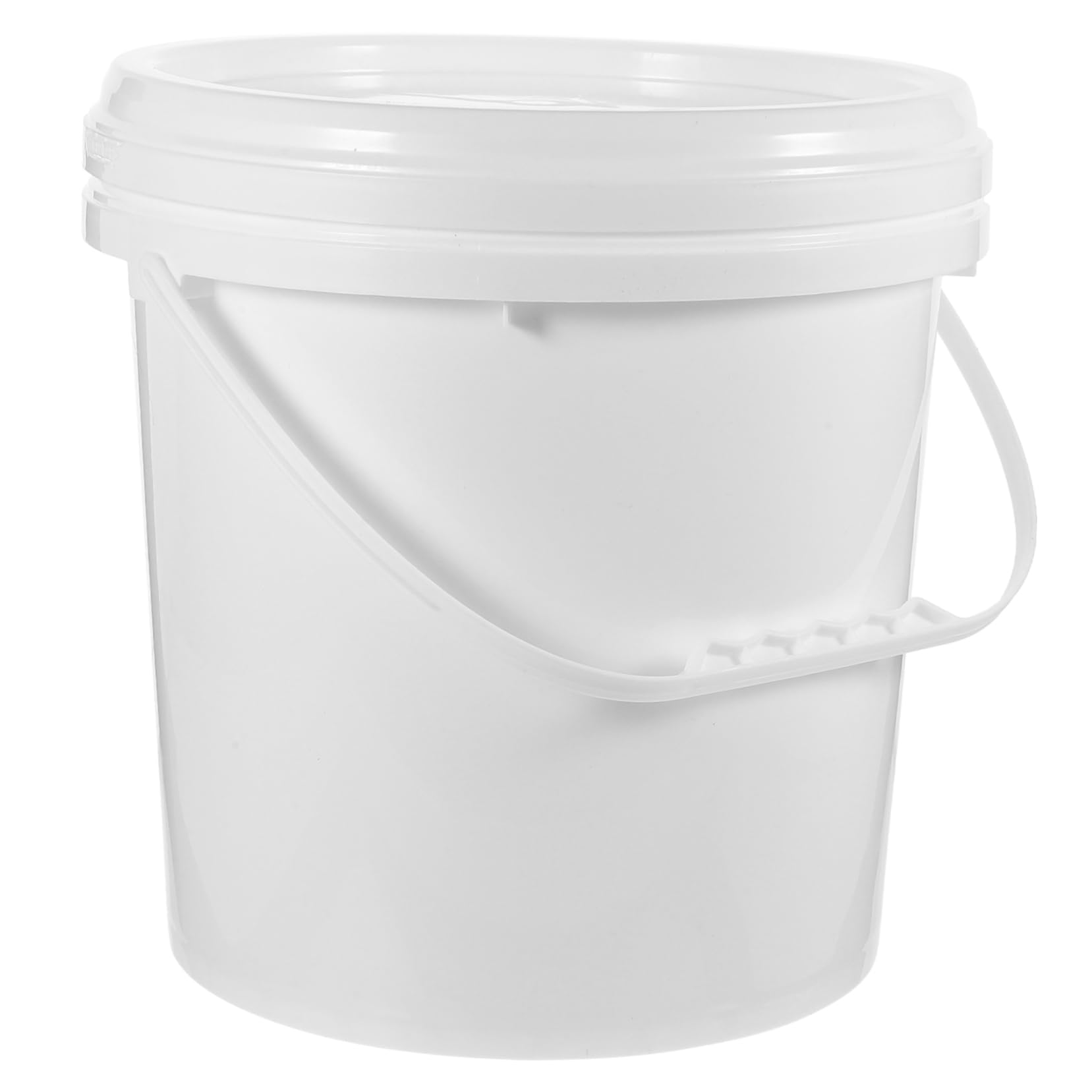 Secchio Vernice Bianco Hdpe 10l con Coperchio, Contenitore Tondo | Imballo per Pittura e Deposito Quotidiano, Struttura Antiurto, Forma Rotonda da 1 Gallone