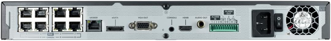 Wara view of the SRN-873S NVR with various ports