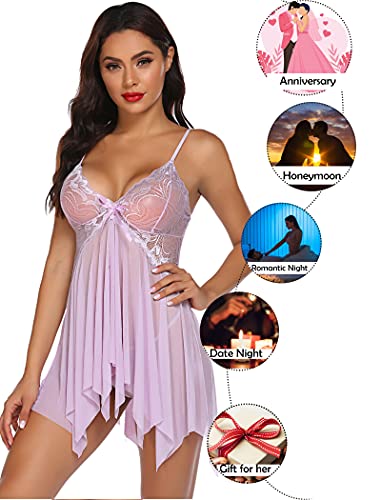 Image of Avidlove Lingerie for Women Lace Babydoll Sleepwear Boudoir Outfits Plus Size Langeray XS-5XL