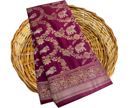 Image of Women's Maheshvari Original Pure Kanchi Pattu Kanjivaram Kanchipuram Art Dola Silk Saree Soft Banarasi Style Sari With Blouse Piece For Wedding