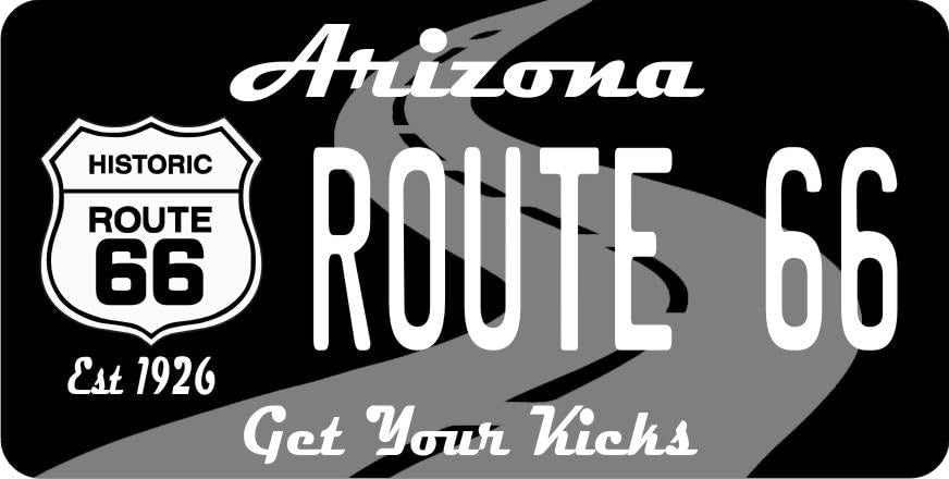 Route 66 Strip Metal License Plate - Standard 6" X 12" Heavy-Duty Rustproof Decorative Plate - View #5