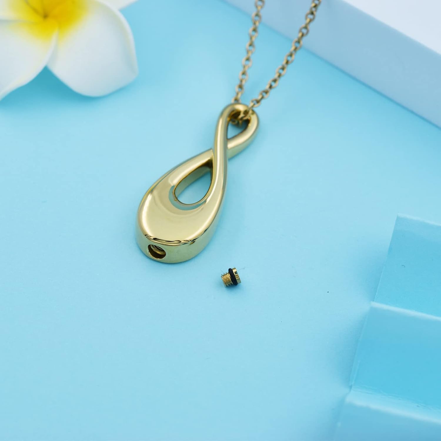 Infinity Memorial Urn Necklace for ashes Stainless Steel Infinite Love Cremation Jewelry Keepsake Urn Pendant Necklace for Loved One Ashes for Women Men - Image 3