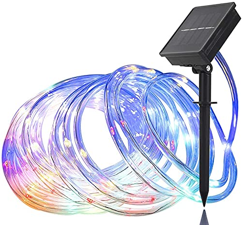 TTY Solar Rope Lights Outdoor,5M 50LED Solar Fairy Lights,Solar Tube Copper Wire Twinkling Fairy String Lights with 8 Modes for Garden Patio Yard Wedding Party Christmas Decorations (Multicolor)