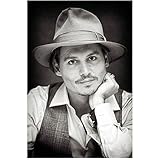 Johnny Depp Head Shot with Hand on Face Wearing Fedora 8 x 10 Inch Photo