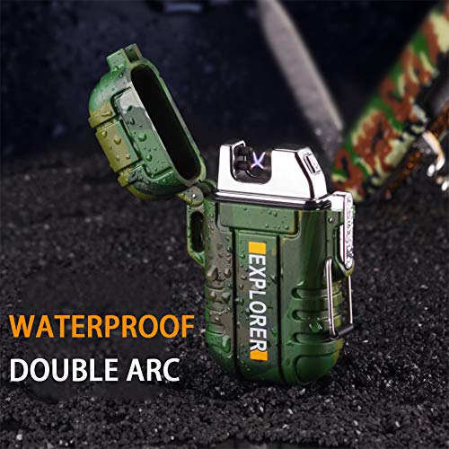Briquet coupe-vent électrique à double arc plasma et recharge USB rapide