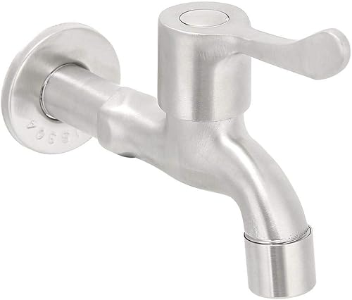 Miniatura 8 de Fdit Práctico hogar G1/2in acero inoxidable grifo de agua lavadora lavabo lavabo solo grifo frío grifo de agua baño