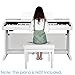 Neewer Padded Wooden Piano Bench and Keyboard Seat, 18.8-22.8 inches/ 48-58 centimeters Height, Thick and Smooth PU Leather Pillow Cushion for Deluxe Comfort (White)
