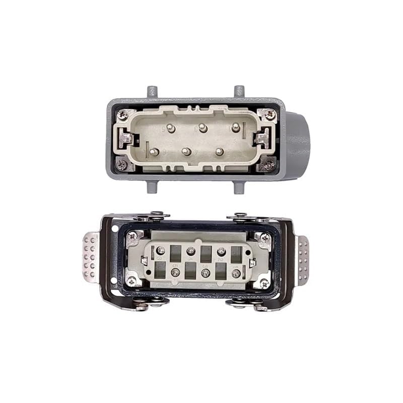Heavy Duty Connectors HDC-HSB-006-1/2/3/4 F/M 6pin Screw Connection 35A Industrial Rectangular Aviation Connector Plug(Hdc-hsb-006-1)
