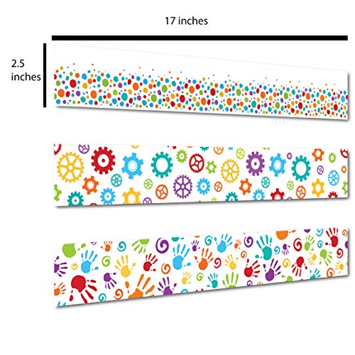 Sproutbrite Bulletin Board Borders - Classroom Decorations - 75 ft - 3 Double Sided Trimmers, Back to School, Growth Mindset Theme Decorative Border Trimmers - Thumbnail 2