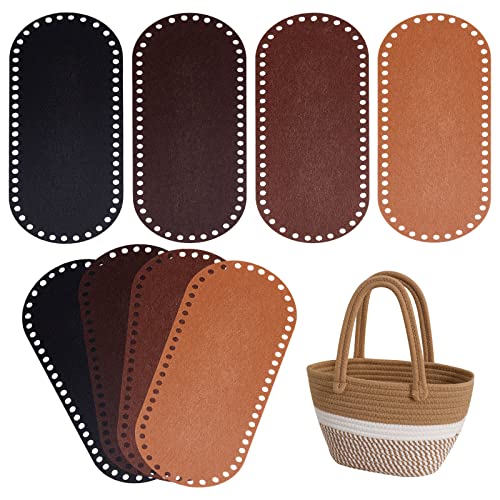 Ph Pandahall 8Pcs 4 Colors Felt Basket Bottom, 9.8 X 3.9 Inch Oval Blank Crochet Basket Fabric Base For Diy Basket Crochet Storage Baskets Yarn Bag Weaving Crafts Home Storage Decoration #TOP19