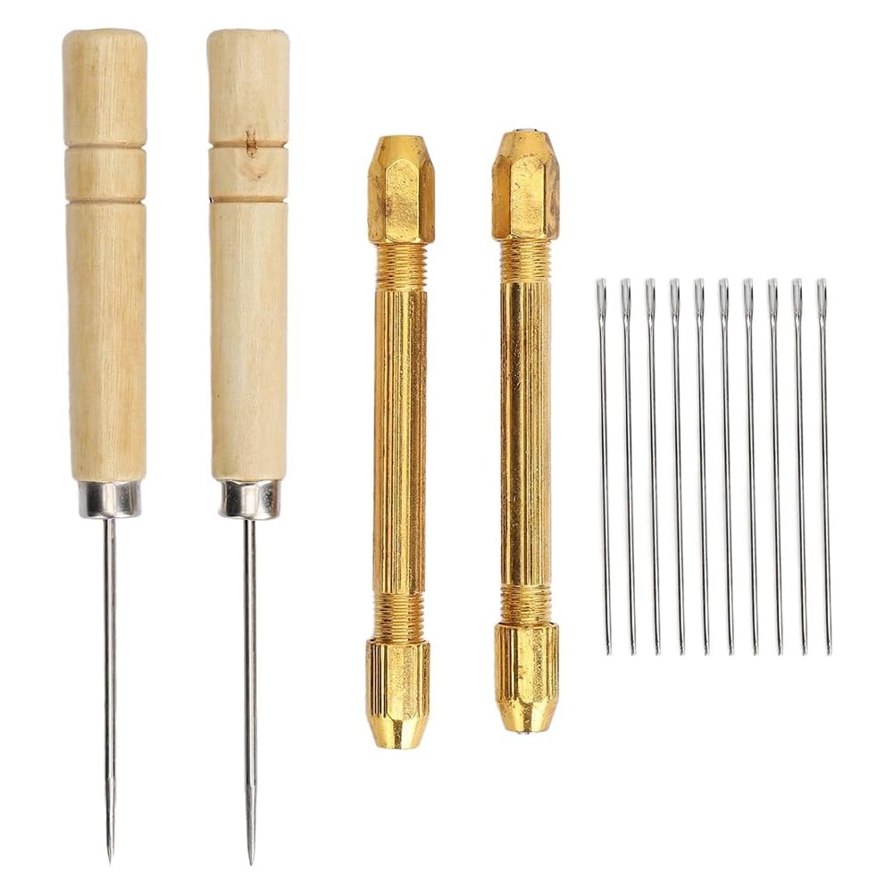 UDSKNV[KSL Doll Hair Rooting Tool Kit- for DIY Doll Wig Crafting Includes 2PCS Holders, 10PCS 0.6mm Pins, and an Awl