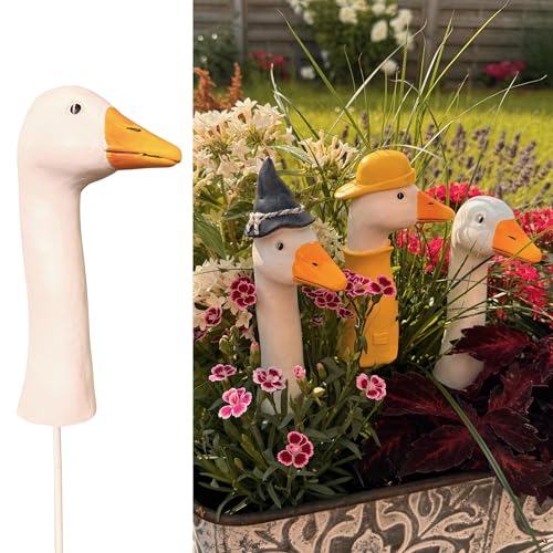 Online Fuchs BLUMENSTECKER, Beetstecker Gänsehals, Gans - 16 bis 17 cm groß - Deko Gartenfiguren für draußen (Normal)