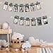PartyHooman 1st Birthday Photo Banner for Baby - Newborn to 12 Months, First Birthday Decorations Girl or Boy Monthly Milestones Garland | 1 Year Old Party | Pre-strung With Pictures Frame (Black)