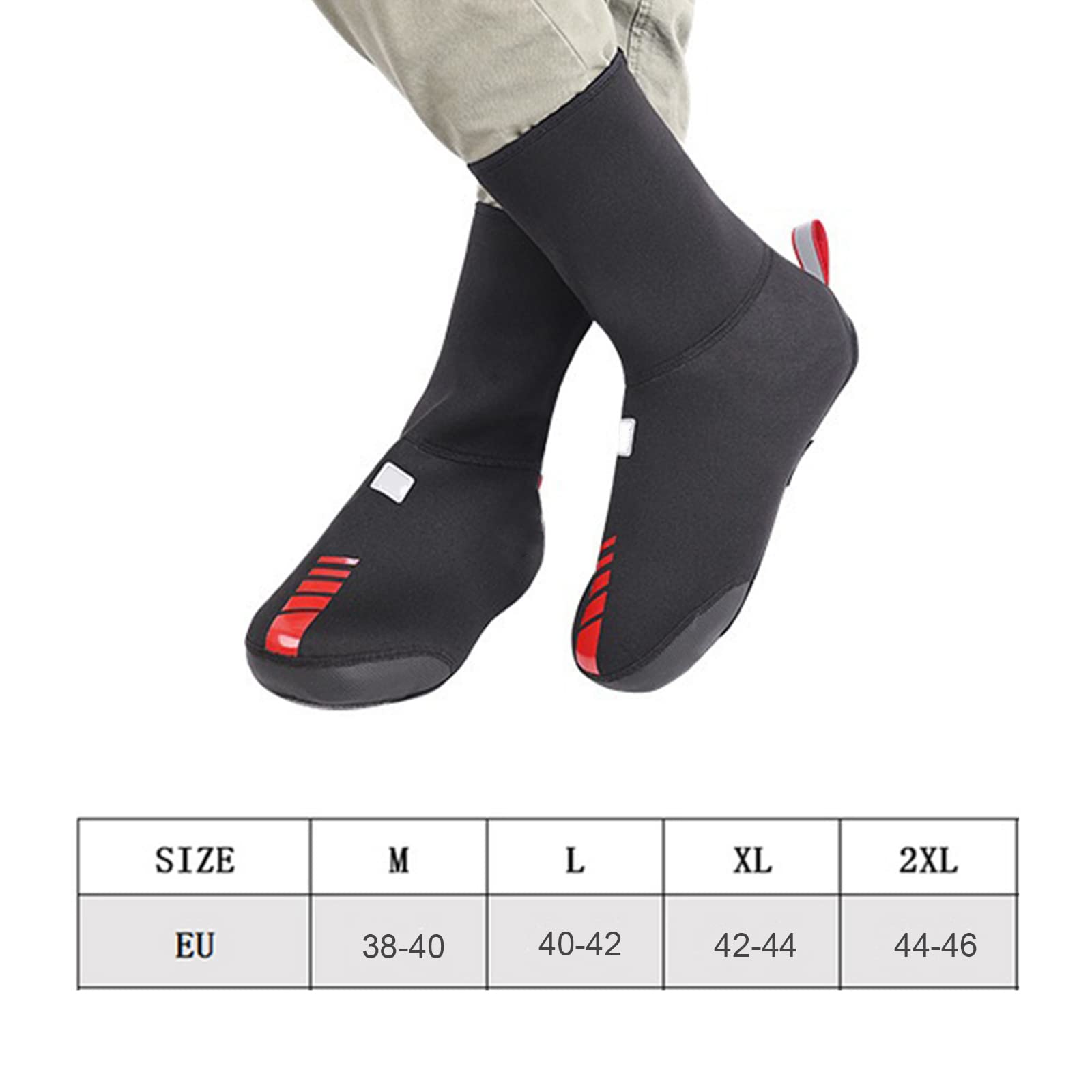 Couvre-Chaussures de Cyclisme Épaissis Couvre-Chaussures de Vélo Chauds et Coupe-Vent avec Doublure en Polaire Thermique