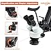 Jewelry Microscope,Multi-Directional Microscope Micro-Setting,7X-45X Magnification,0.7X-4.5X Zoom Objective,60-Led Ring Light,Spring Bracket,Includes 0.5X Barlow Lens