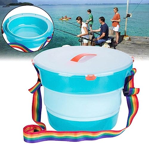 Seau de pêche pliant portable de 10L pour le stockage et lavage de voiture
