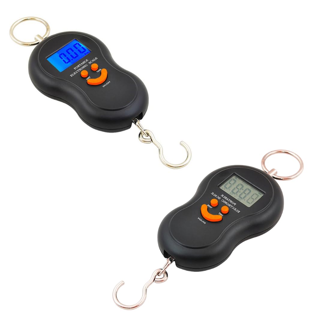 PARENCE.- Balance de Pêche Électronique Portable 40 kg – Crochet Digital avec Écran LCD Rétroéclairé | Précision 10g | TARE & HOLD | Crochet de Pesée Compact pour Pêcheurs)