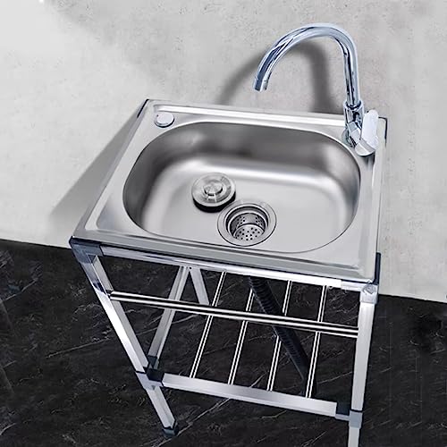 Évier de cuisine pour restaurant portable lavabo simple inox avec robinet