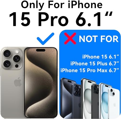 Image of mobistyle Back Cover for iPhone 15 Pro Compatible with MagSafe | Translucent Matte | Elegant Slim Hard Case with TPU Edges (Black)