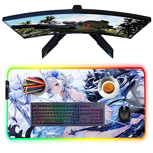 Mouse Pads Sexy Anime Girl Butt Mouse Pad Large RGB Mat XXL Glow LED Mat Computer Gaming Accessories PC Keyboard Desk Mat 27.55 inch x12 inch -A9