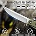 FLISSA Folding Pocket Knife, EDC Knife with D2 Blade,Carbon Fiber-G10 Handle, Deep Carry Pocket Clip and Thumb Stud, Innovative Front Flipper Quick Open Way for Camping Hiking Outdoor(Green)