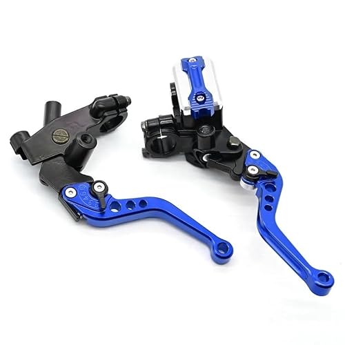 Aejhspt Blue Universal Motorcycle Adjustable Brake Clutch Levers Motorbike Lever Handle Bar Grips Palancas Embrague Frenos Motocicleta