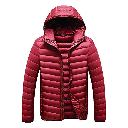 Doudoune homme à capuche AKT en duvet de canard blanc veste rouge casual
