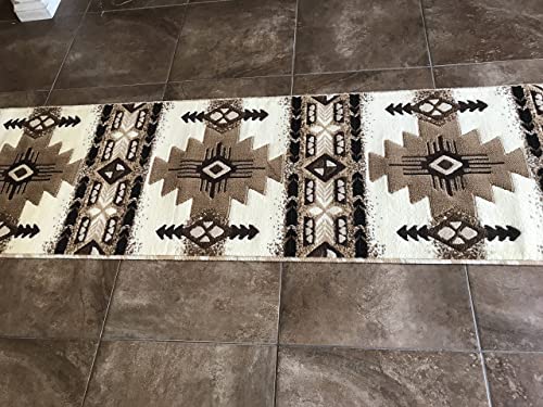 Southwest Native American Runner Area Rug Indian Ivory Concord Design C318 (2 Feet X 7 Feet ) #TOP7