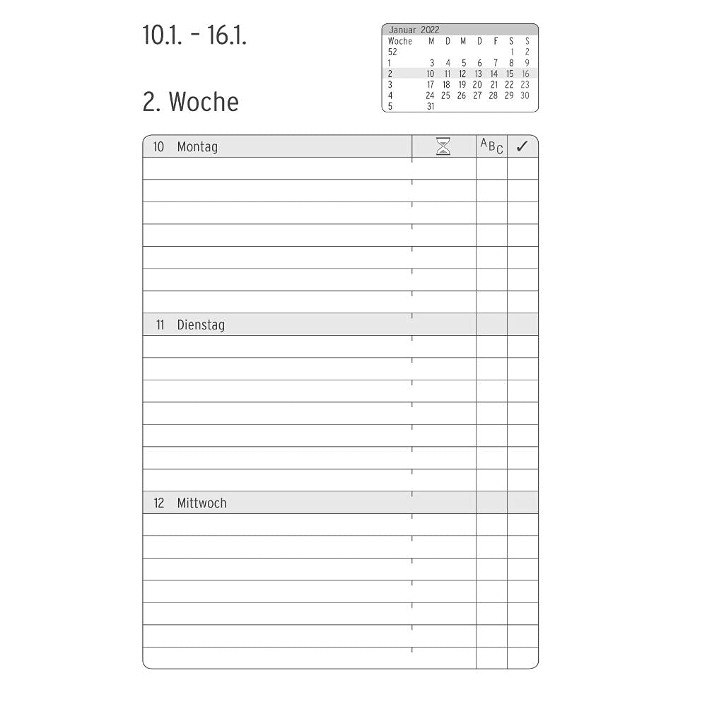 Calendario Chronoplan 50822 2022, En Práctico Formato Pequeño