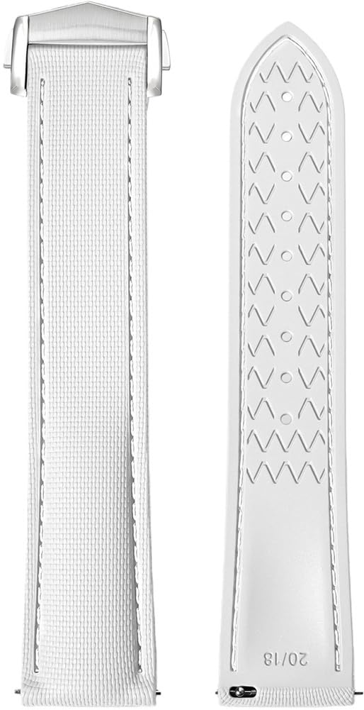 BBZ 20MM 21MM 22MM Quick Release Fluororubber Soft Breathable FKM Rubber Watch Band Universal Replacement Band Bracelet for Men Women