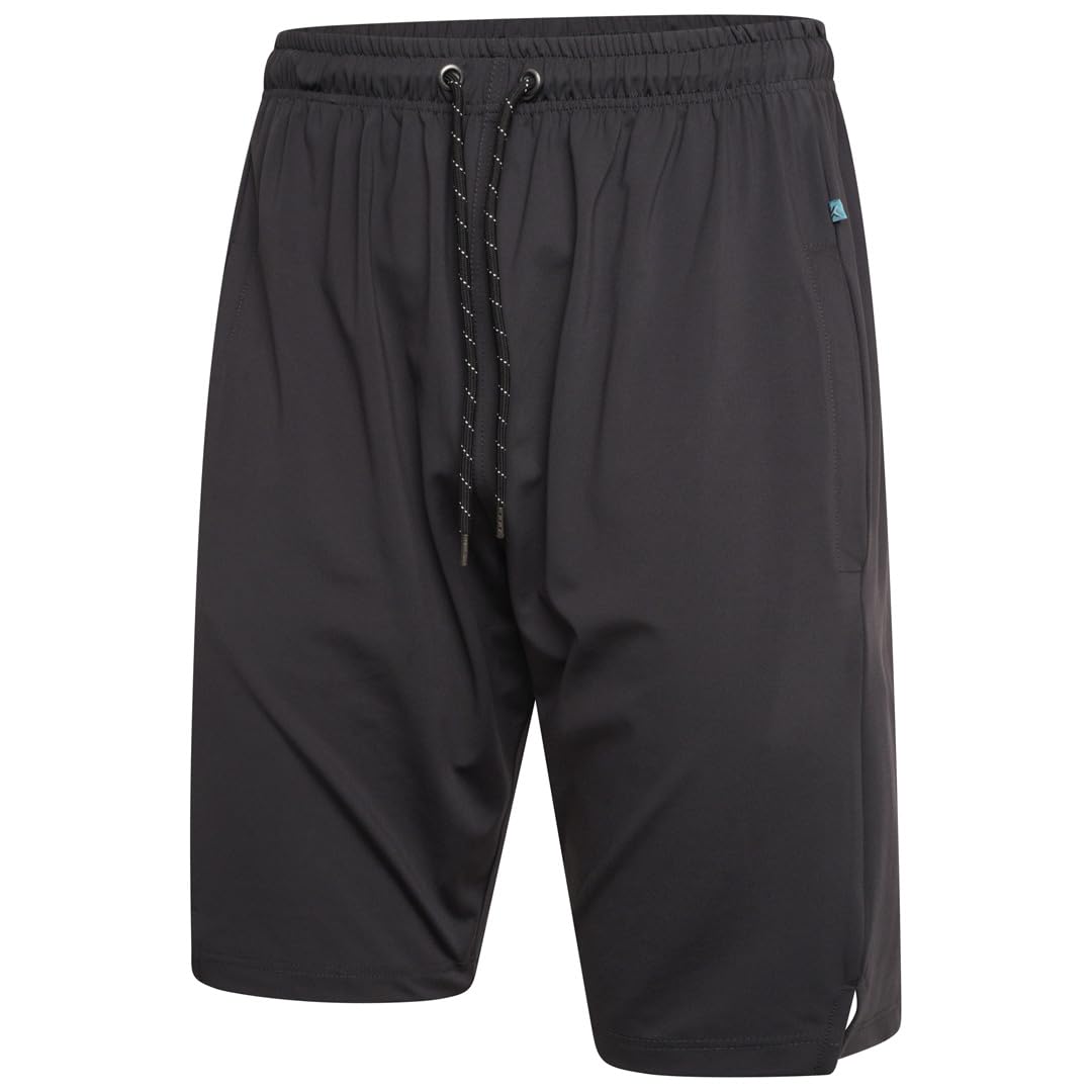KAM Sports Shorts Elasticated Waist Drawstring Stretch Running Fitness Mens Plus Size 2XL-8XL AP004 (UK, Alpha, 7XL, Plus, Regular, Charcoal)