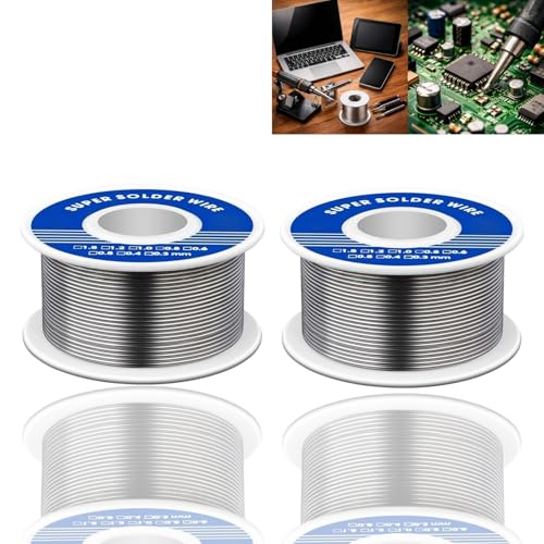 Image of 2Pcs 1mm Lead Free Solder Wire,Core Soldering Wire for Electrical Soldering,Components Repair and DIY - Low Melt Solder,Plumbers Solder,Solder Wick,Widely Applications,Small Pack Design,Easy to Use