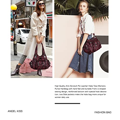 Image of Angel Kiss Purses for Women Soft PU Leather Large Hobo Bags for Women Shoulder Bag | Soft